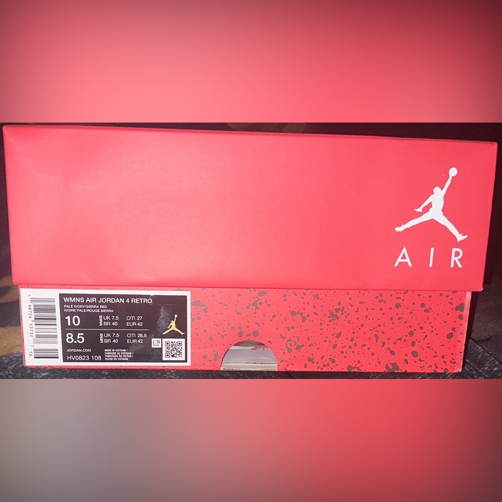 S🚫LD 🆕inBox “Air Jordan 4 Retro Valentine” Size Wmns 10 Men 8.5 - Picture 4 of 14